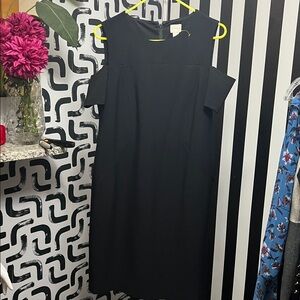 #413 Chico’s cold shoulder, pencil fitted black dress 6